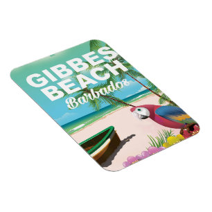 Gibbes Beach Barbados vacation poster Magnet