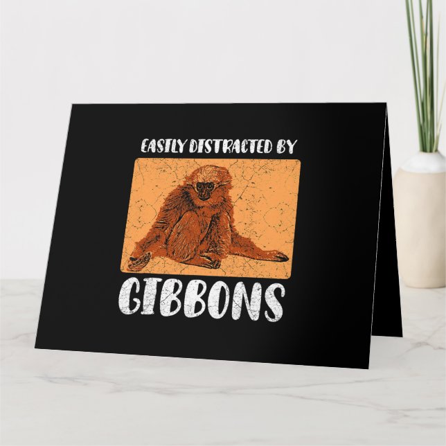 Gibbon Ape Monkey Funny 2 Card (Front)