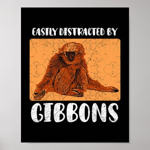Gibbon Ape Monkey Funny 2 Poster
