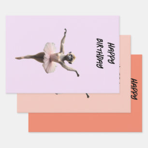 Gibbon Monkey Ballet Dancer In A Tutu, Wrapping Paper Sheets