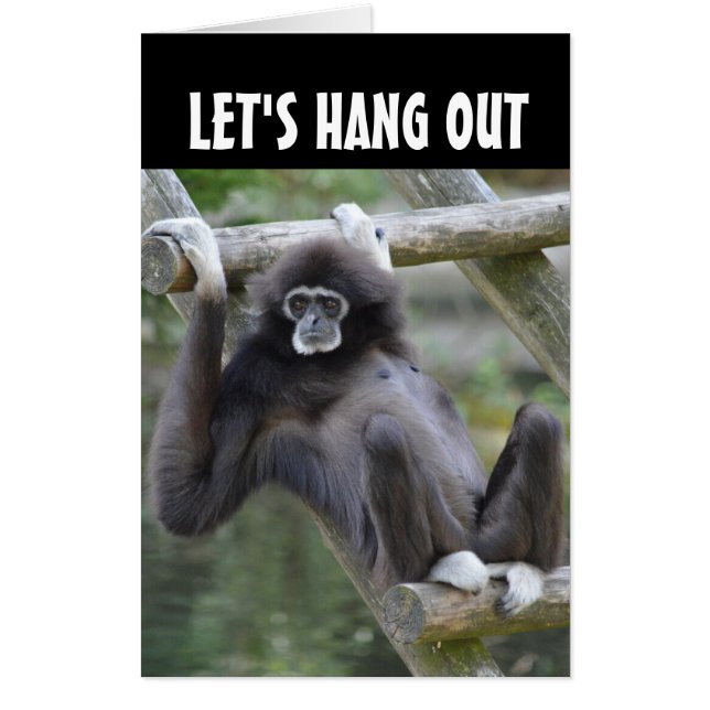 GIBBON MONKEY FUNNY FATHER'S DAY GIANT BIG CARD (Front)