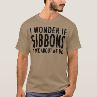 Gibbon Saying Monkey Hylobatidae Animals Motif ret T-Shirt