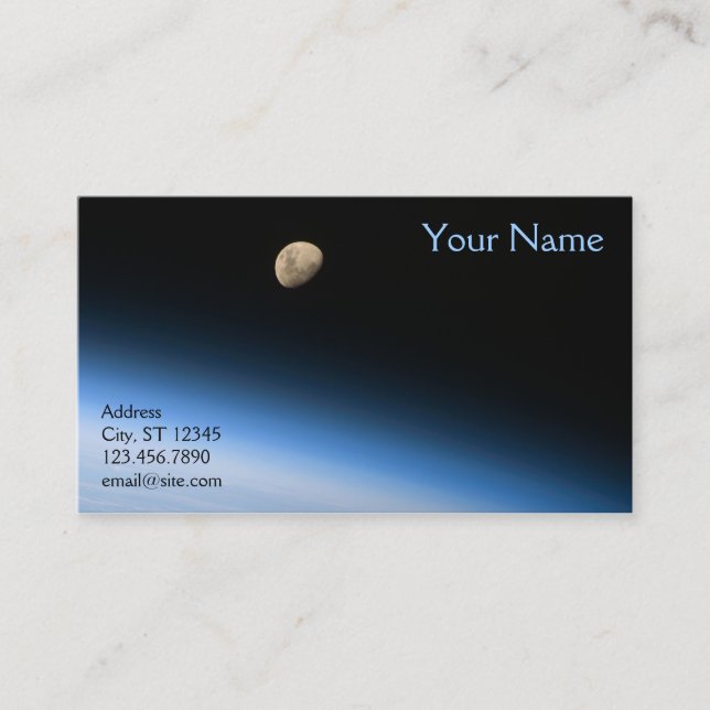 Gibbous Moon from Orbit Business Card (Front)