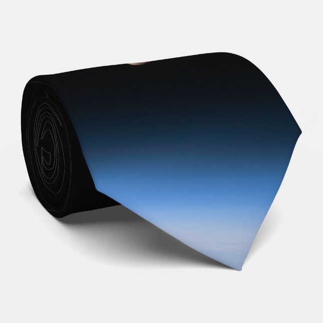 Gibbous Moon from Orbit Space Photo Neck Tie (Rolled)