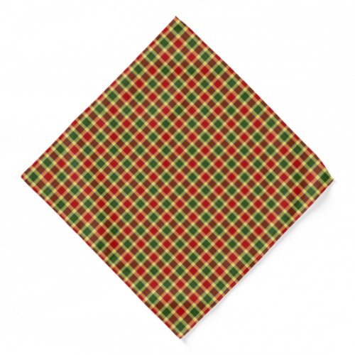 Gibbs Clan Tartan Red Yellow and Green Plaid Bandana