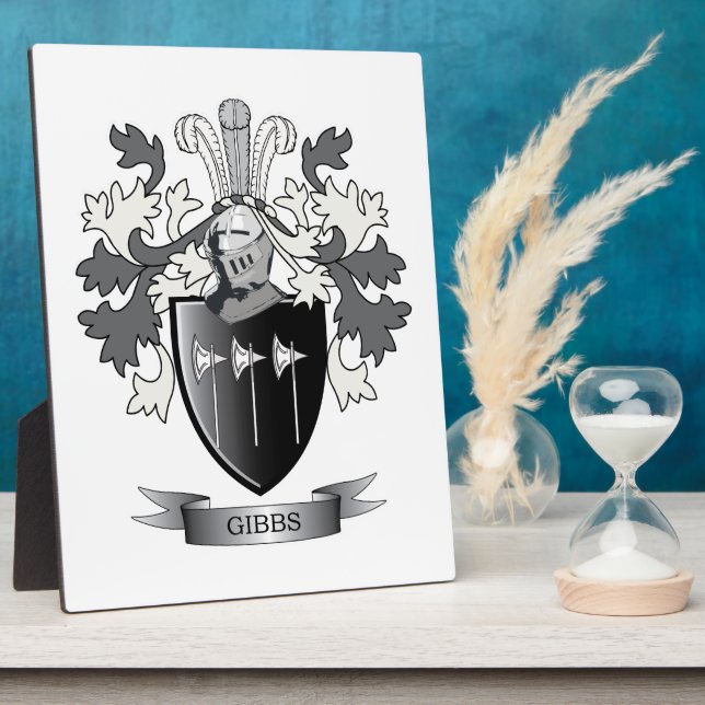 Gibbs Family Crest Coat of Arms Plaque (Side)