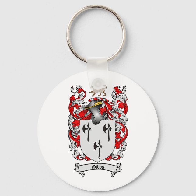 GIBBS FAMILY CREST -  GIBBS COAT OF ARMS KEYCHAIN (Front)