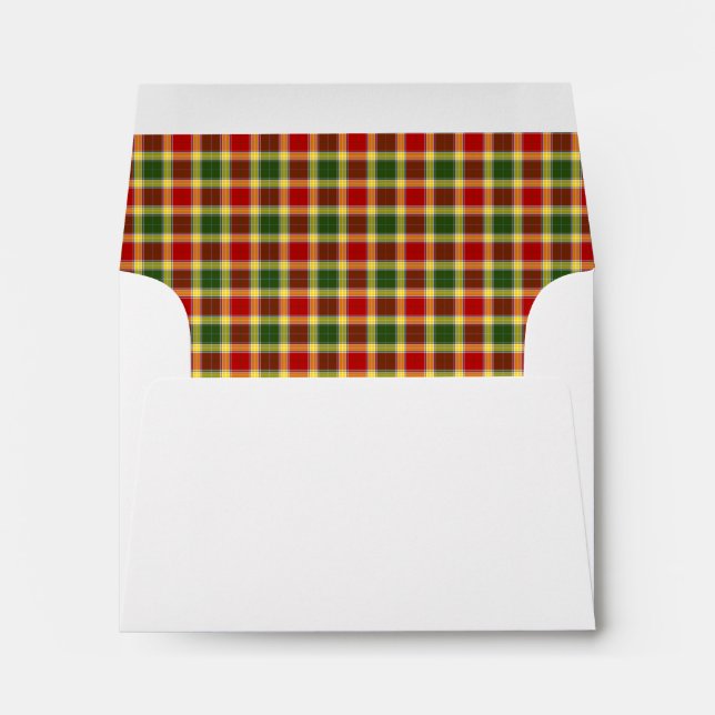 Gibbs Family Tartan Bright Red and Yellow Plaid Envelope (Back (Bottom))