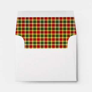 Gibbs Family Tartan Bright Red and Yellow Plaid Envelope