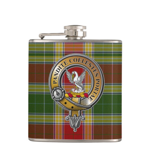 Gibbs Gibsone Tartan & Badge Flask (Front)