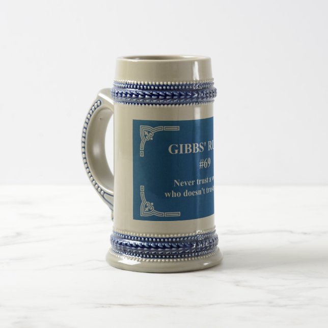 Gibbs' rule 69 beer stein (Front Left)