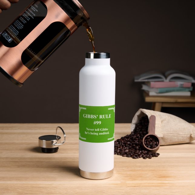 Gibbs' rule 99 water bottle (Coffee (Rotated))