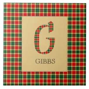 Gibbs Tartan Monogram G  Ceramic Tile