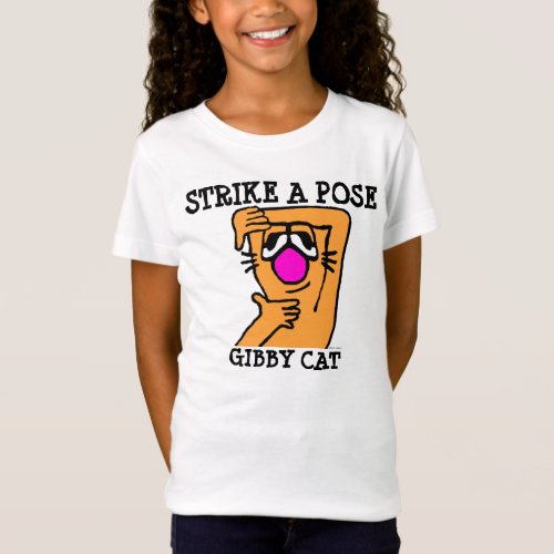 GIBBY CAT funny Kids Girls T_shirts