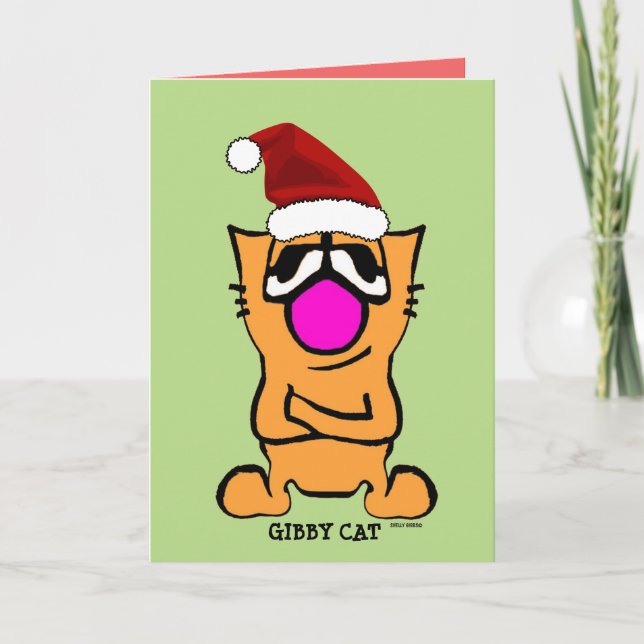 Gibby Cat, MEOWY CHRISTMAS funny greeting cards (Front)