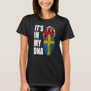 Gibraltar And Swedish Mix DNA Flag Heritage T-Shirt