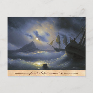Gibraltar by Night Ivan Aivasovsky seascape waters Postcard