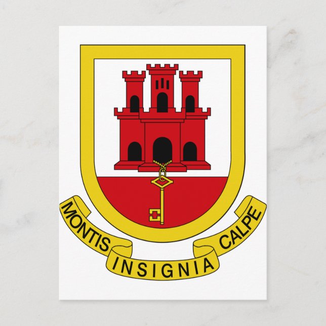 Gibraltar Coat of Arms Postcard (Front)