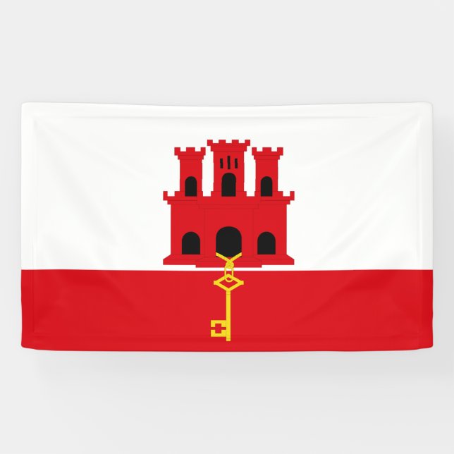 Gibraltar flag Banner (Horizontal)
