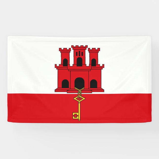 Gibraltar Flag Banner (Horizontal)