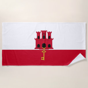 Gibraltar flag beach towel