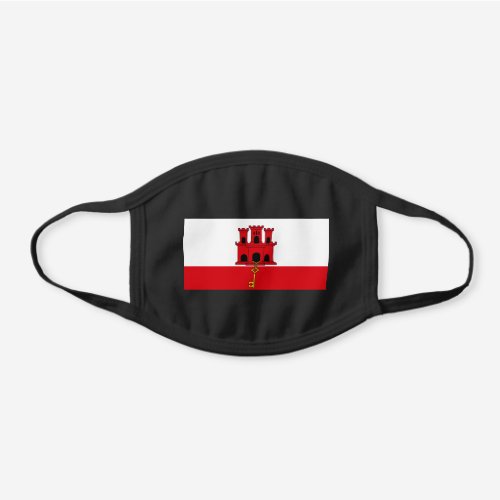 Gibraltar Flag Black Cotton Face Mask