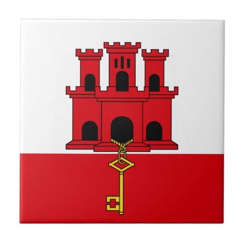 Gibraltar Flag Ceramic Tile