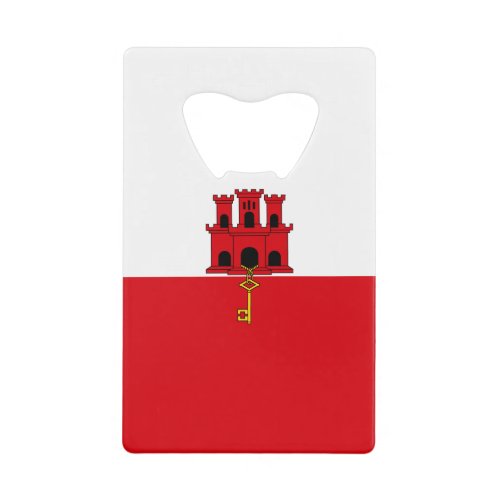 Gibraltar Flag Credit Card Bottle Opener