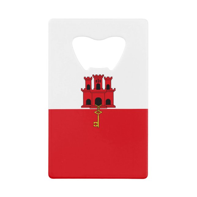 Gibraltar Flag Credit Card Bottle Opener (Front)