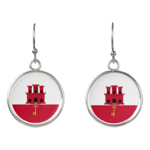 Gibraltar flag earrings