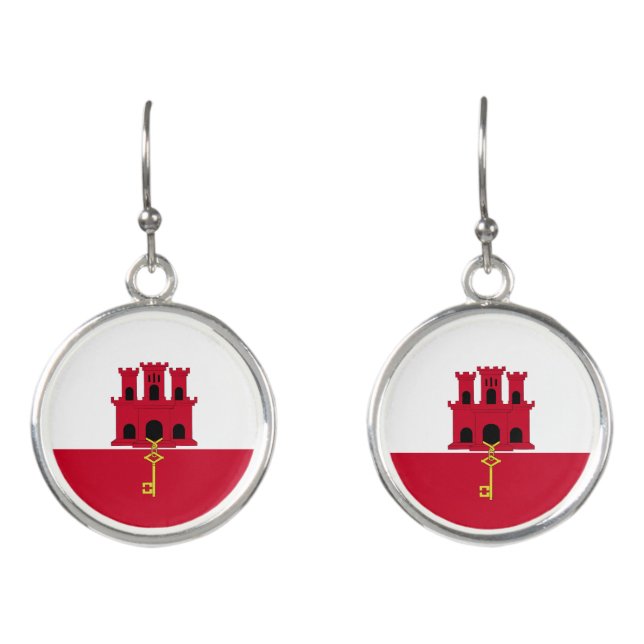 Gibraltar flag earrings (Front)
