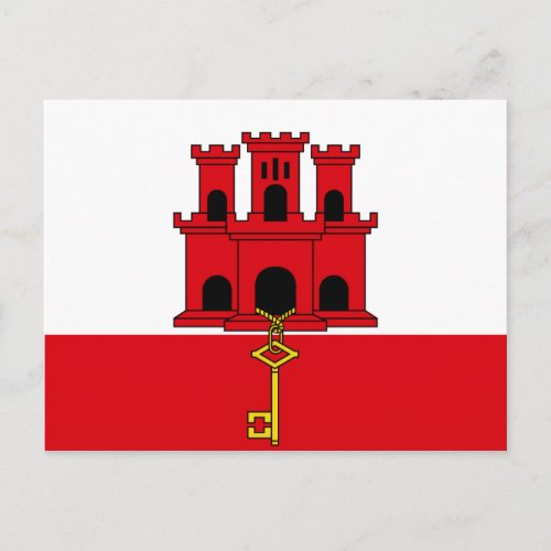 Gibraltar Flag  GI Postcard