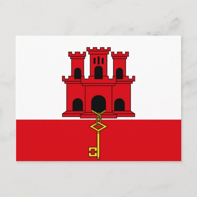 Gibraltar Flag  GI Postcard (Front)