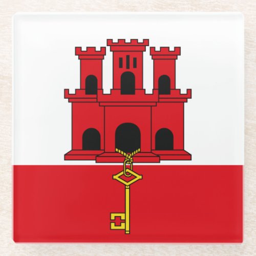 Gibraltar Flag Glass Coaster