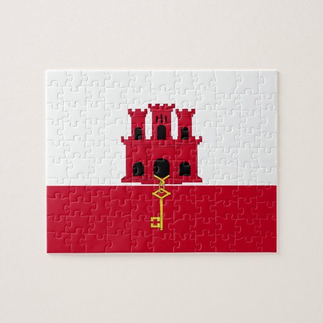 Gibraltar flag jigsaw puzzle (Horizontal)