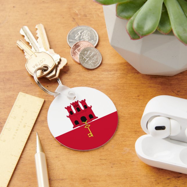 Gibraltar flag keychain (Desk)