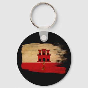 Gibraltar Flag Keychain