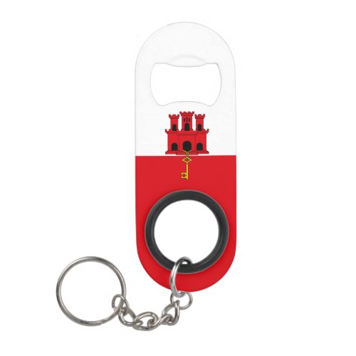 Gibraltar Flag Keychain Bottle Opener