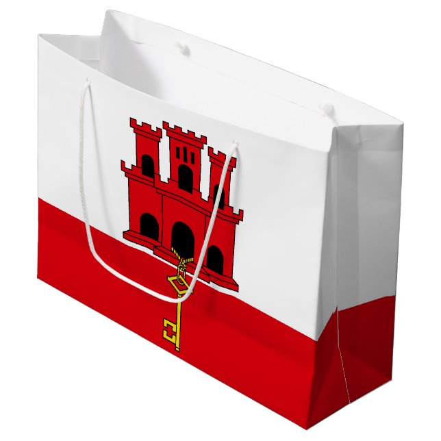 Gibraltar Flag Large Gift Bag (Front Angled)
