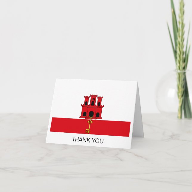 Gibraltar Flag Letterpress Thank You Card (Front)