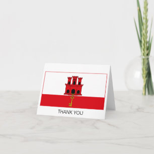 Gibraltar Flag Letterpress Thank You Card