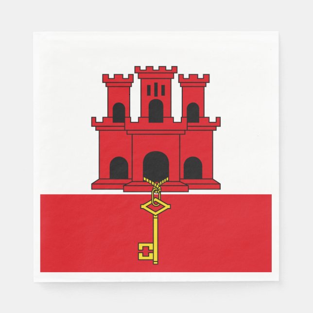Gibraltar Flag Napkins (Front)