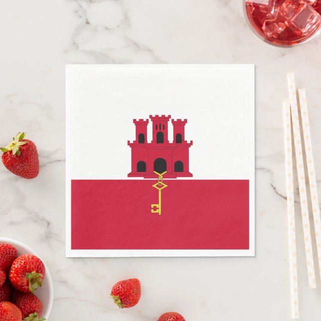 Gibraltar flag napkins (Insitu)