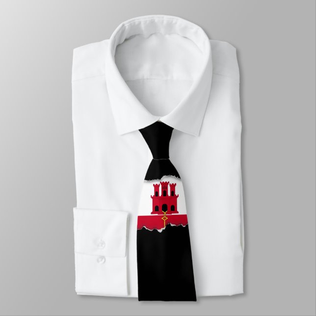 Gibraltar flag neck tie (Tied)
