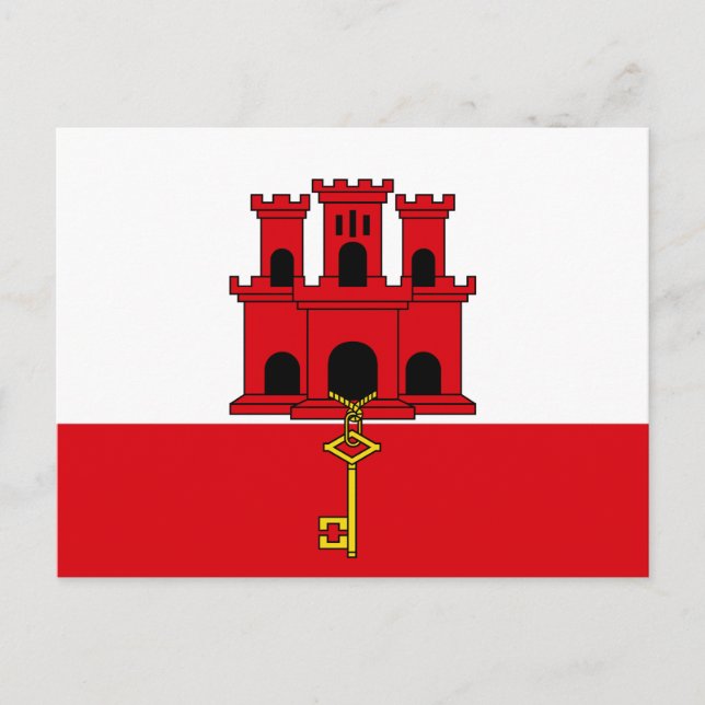 Gibraltar Flag Postcard (Front)