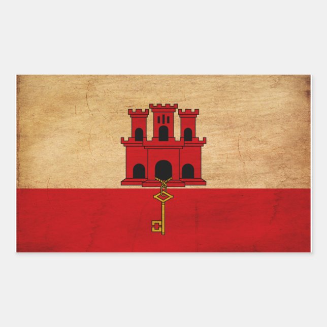Gibraltar Flag Rectangular Sticker (Front)