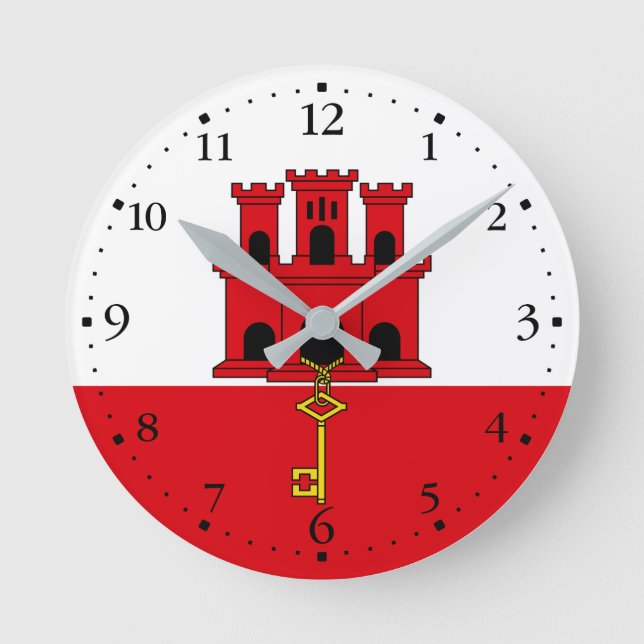 Gibraltar Flag Round Clock (Front)