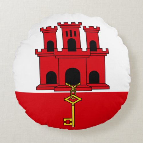 Gibraltar Flag Round Pillow