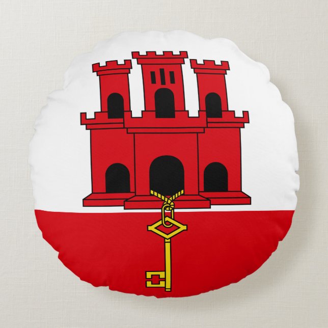Gibraltar Flag Round Pillow (Front)