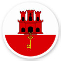 Gibraltar Flag Round Sticker
